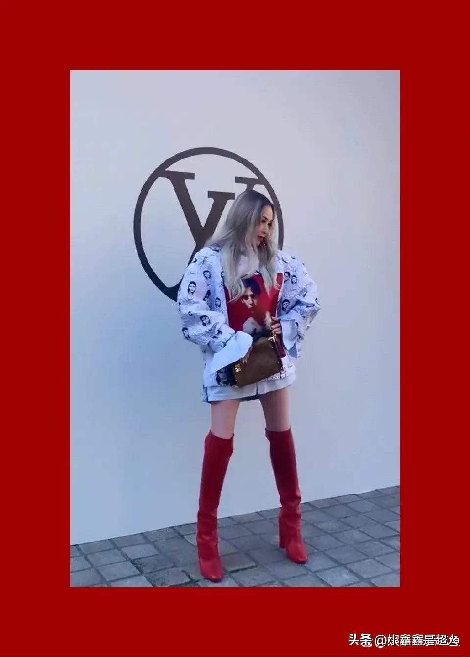 萧亚轩现身巴黎的LV秀场，拄拐容貌大变样，差点没认