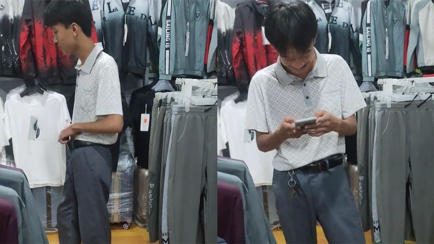 18岁左右小伙买衣服希望显得成熟稳重，穿上后网友笑